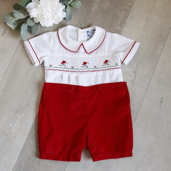 Carriage Boutique (Feltman Brothers) One Pieces Smocked Red White